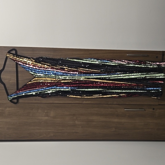 LPA-Revolve-Double V Jumpsuit in Multi Sequin-Size Small - Picture 5 of 17